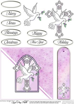 Christmas Dove 3D Decoupage Quick Card and Greetings