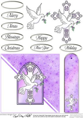 Christmas Dove 3D Decoupage Quick Card and Greetings