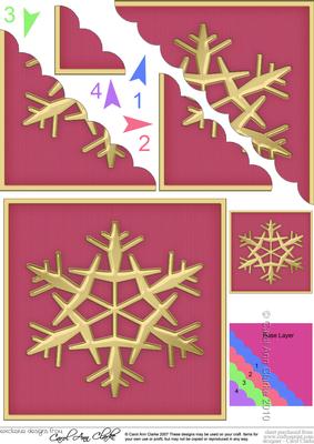 Christmas Snowflake - Scallop Corner side stacker Topper