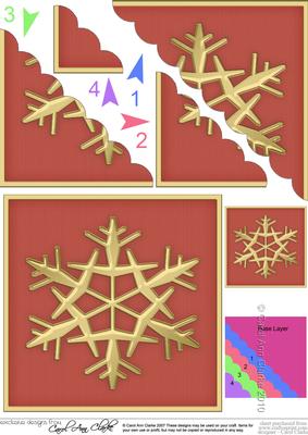 Christmas Snowflake - Scallop Corner side stacker Topper