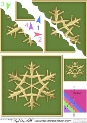 Christmas Snowflake - Scallop Corner side stacker Topper