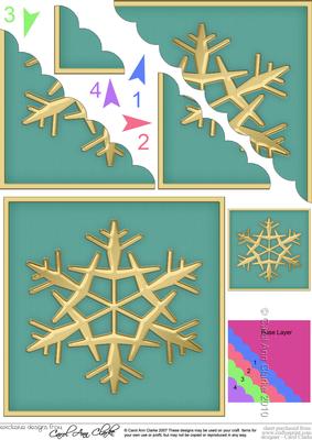 Christmas Snowflake - Scallop Corner side stacker Topper