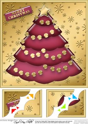 8 x 8 Xmas Tree Scalloped Corner Topper