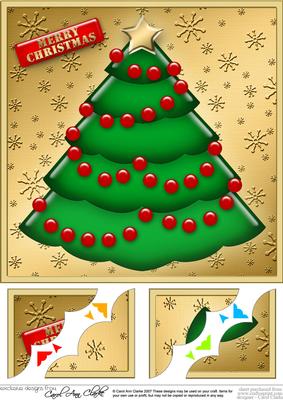 8 x 8 Xmas Tree Scalloped Corner Topper