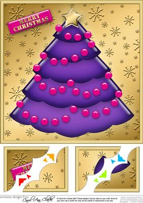 8 x 8 Xmas Tree Scalloped Corner Topper