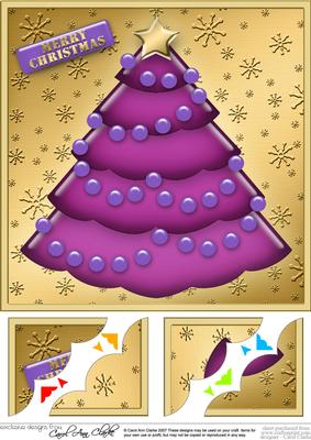 8 x 8 Xmas Tree Scalloped Corner Topper