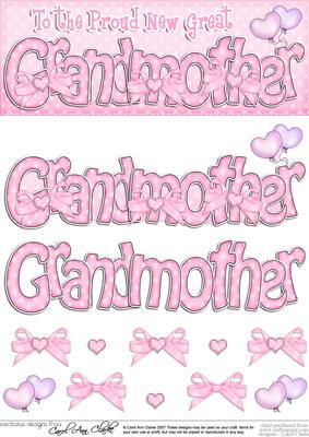 New Great Grandmother Dl Quick Card Topper N 3D Decoupage