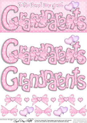 New Great Grandparents Dl Quick Card Topper N 3D Decoupage