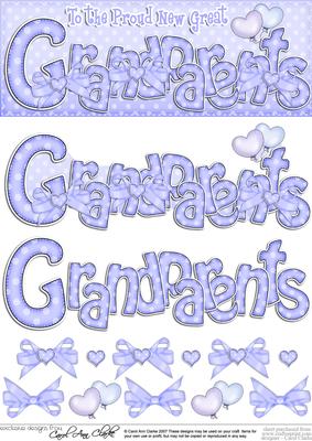 New Great Grandparents Dl Quick Card Topper N 3D Decoupage