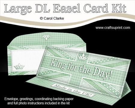Large Dl Uk Shabby Flag King for the Day! Easel Card Kit