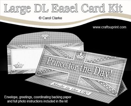 Large Dl Uk Shabby Flag Prince for the Day! Easel Card Kit