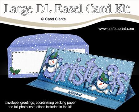 Large Dl Xmas Christmas Snowman Easel Card Kit