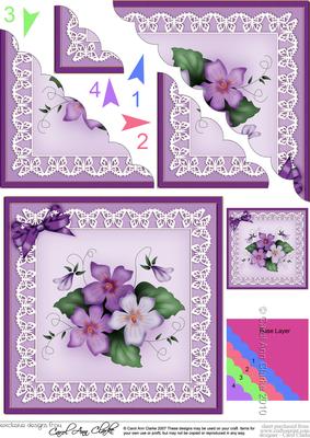 Pretty Viola Scallop Corner Side Stacker Topper