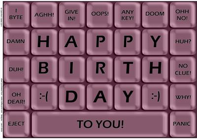 A4 Novelty Fun Computer Keyboard Greetings Card Topper