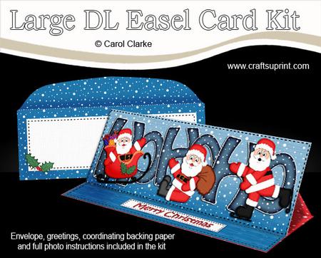 Large Dl Christmas Ho Ho Ho Santa Easel Card Kit