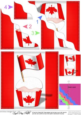 Flying the Flag Canada Cupcake Wavy Corner Side Stacker