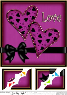 8 x 8 Love Hearts Scalloped Corner Topper