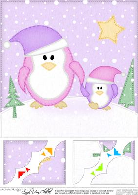 8 x 8 Penguin Felties Scalloped Corner Topper