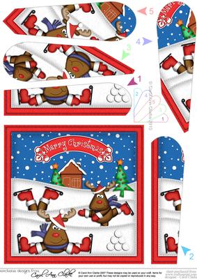 Xmas Rudolph Fan Pyramage Topper
