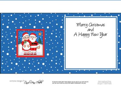 Xmas Santa N Mrs Claus Matching Insert Square Landscape