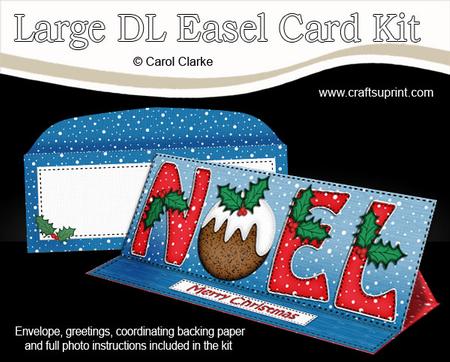 Large Dl Christmas Noel Puddings Easel Card Kit
