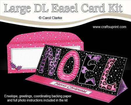 Large Dl Christmas Noel Animal Prints Easel Card Kit