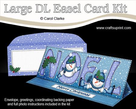 Large Dl Noel Snowmen Easel Card Kit