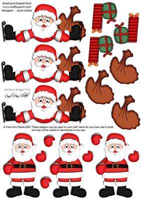 Xmas Santa 3D Decoupage Sheet