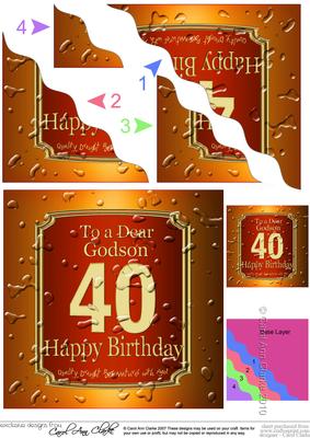 40th Birthday Godson Beer Label Wavy Corner Side Stacker