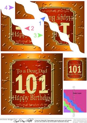 101st Birthday Dad Beer Label Wavy Corner Side Stacker