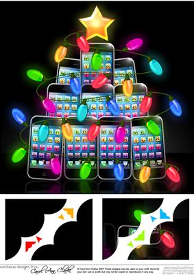 8 x 8 Fun Christmas Smart Phone Scalloped Corner Topper