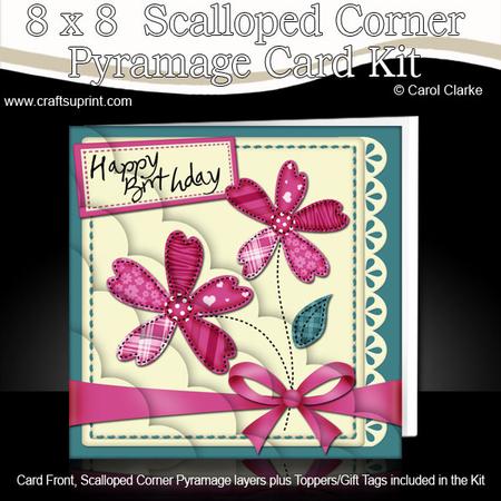 8 x 8 Patchwork Flowers N Lace Scalloped Corner Kit