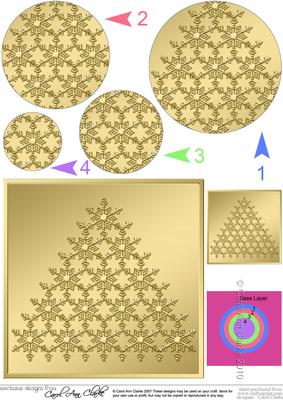 Xmas Snowflake Tree Circle Pyramage Topper