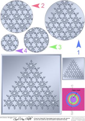 Xmas Snowflake Tree Circle Pyramage Topper