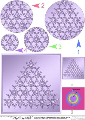 Xmas Snowflake Tree Circle Pyramage Topper