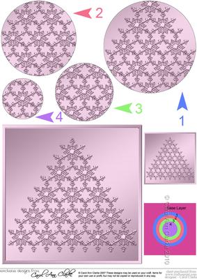 Xmas Snowflake Tree Circle Pyramage Topper