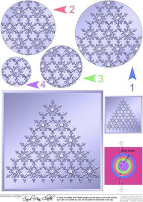 Xmas Snowflake Tree Circle Pyramage Topper