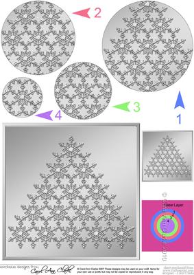 Xmas Snowflake Tree Circle Pyramage Topper