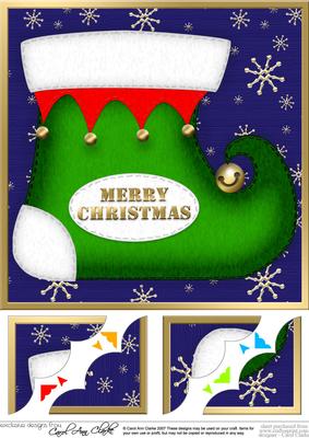 8 x 8 Xmas Stocking Scalloped Corner Topper