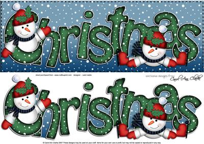 Large Dl Xmas Christmas with Snowman Quick Card 3D Decoupage