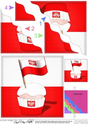 Flying the Flag Poland Cupcake Wavy Corner Side Stacker