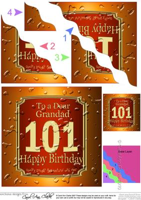 101st Birthday Grandad Beer Label Wavy Corner Side Stacker