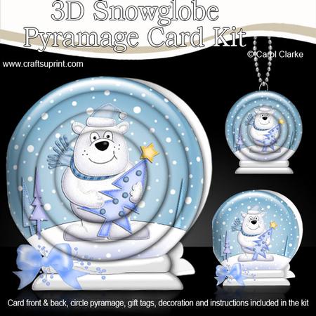 3D Xmas Ben's Cracker Snowglobe Circle Pyramage Card Kit