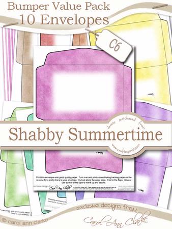 Bumper Value Pack of C6 Envelopes in Shabby Summertime Colours