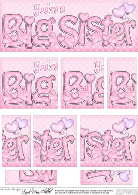 You're a Big Sister Dl Side Stacker Topper