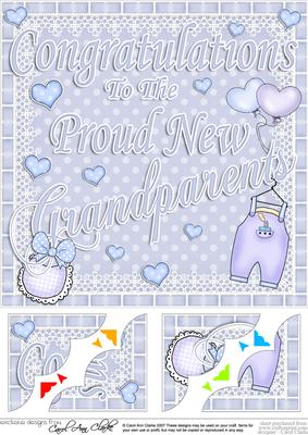 8 x 8 New Grandparents Scalloped Corner Topper