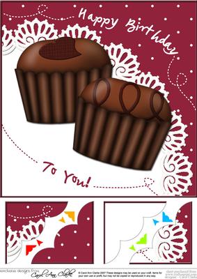 8 x 8 Chocolate Birthday Scalloped Corner Topper