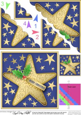 Xmas Star Scallop Corner Side Stacker Topper