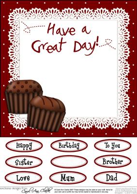 8 x 8 Chocolate Birthday Insert Panal