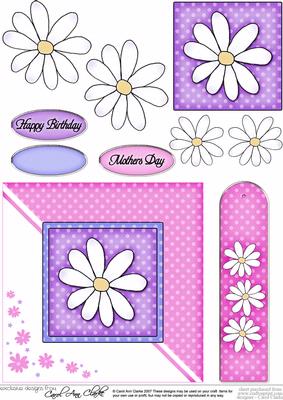 Daisy Quick Card with Decoupage